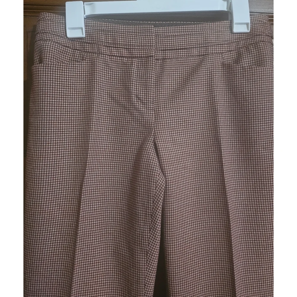 The Limited Brown Microcheck Straight-Leg Trousers